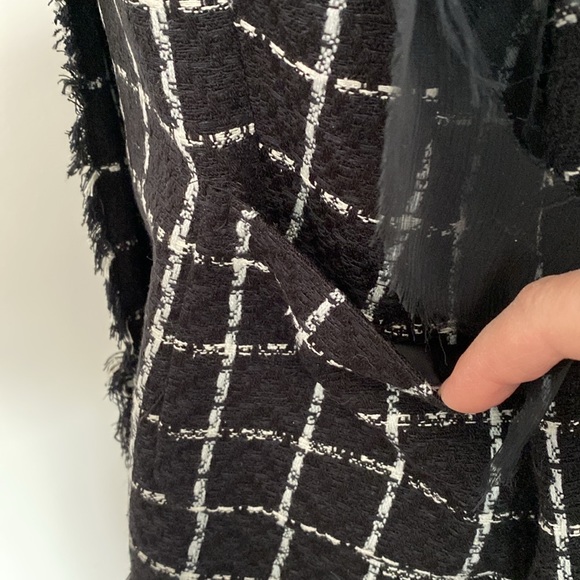 Carole Little Vintage Women Tweed Blazer Black White Jacket Plaid M Silk Blend - Picture 4 of 12